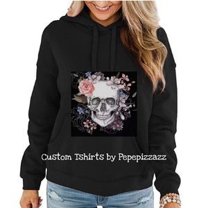 FLORAL SKULL HOODIES Fashionista. Cozy sweatshirt. Handmade